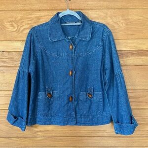 Vintage 90s New Direction denim toggle front jacket